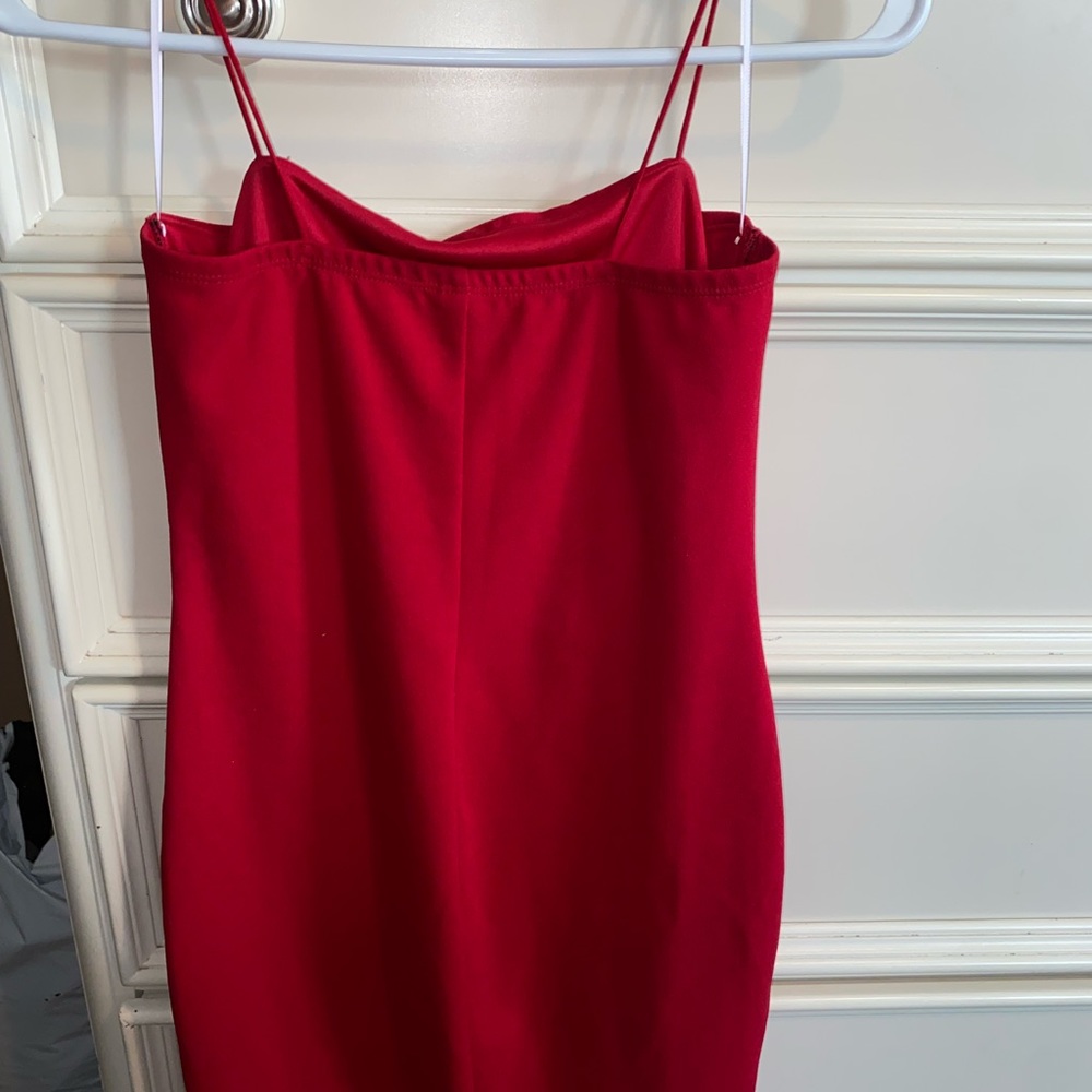 Windsor red mini dress with tiny straps.